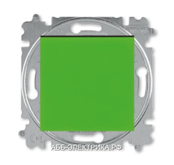 Выключатель 1-клавишный ,проходной (с двух мест), цвет Зеленый/Дымчатый черный, Levit, ABB